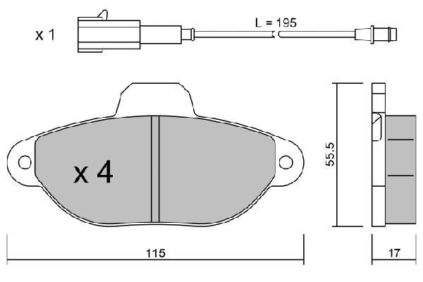 BPFO-1001 AISIN Комплект тормозных колодок, дисковый тормоз (фото 1)