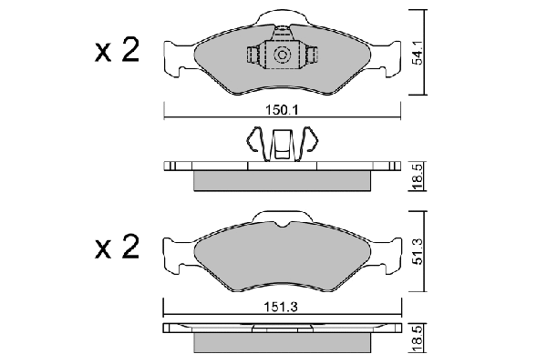 BPFO-1012 AISIN Комплект тормозных колодок, дисковый тормоз (фото 1)