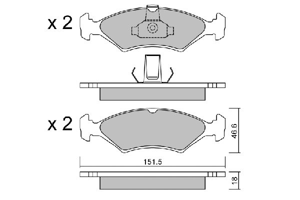 BPFO-1015 AISIN Комплект тормозных колодок, дисковый тормоз (фото 1)