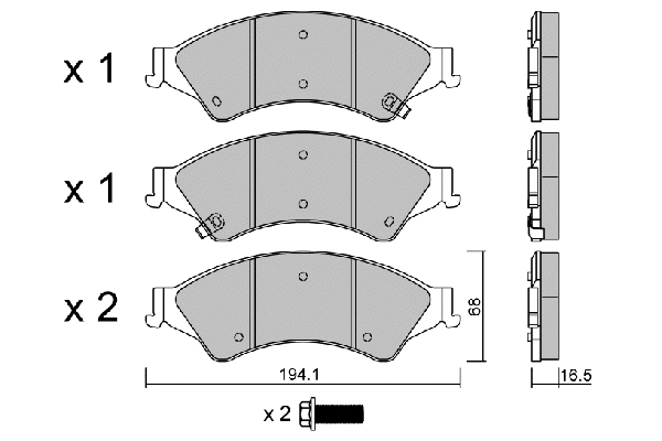 BPFO-1017 AISIN Комплект тормозных колодок, дисковый тормоз (фото 1)