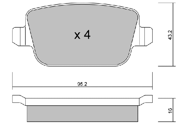 BPFO-2001 AISIN Комплект тормозных колодок, дисковый тормоз (фото 1)