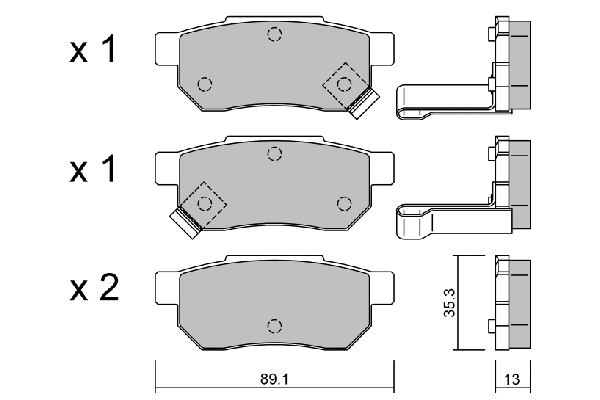 BPHO-2901 AISIN Комплект тормозных колодок, дисковый тормоз (фото 1)