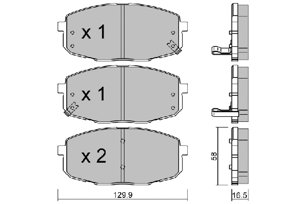BPHY-1003 AISIN Комплект тормозных колодок, дисковый тормоз (фото 1)