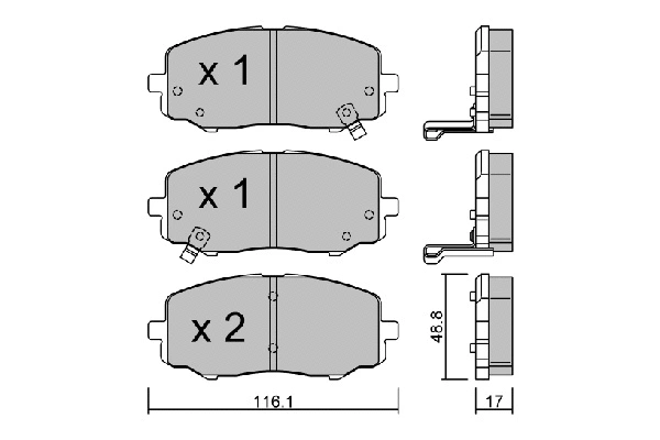 BPHY-1005 AISIN Комплект тормозных колодок, дисковый тормоз (фото 1)