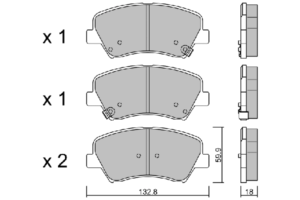 BPHY-1006 AISIN Комплект тормозных колодок, дисковый тормоз (фото 1)