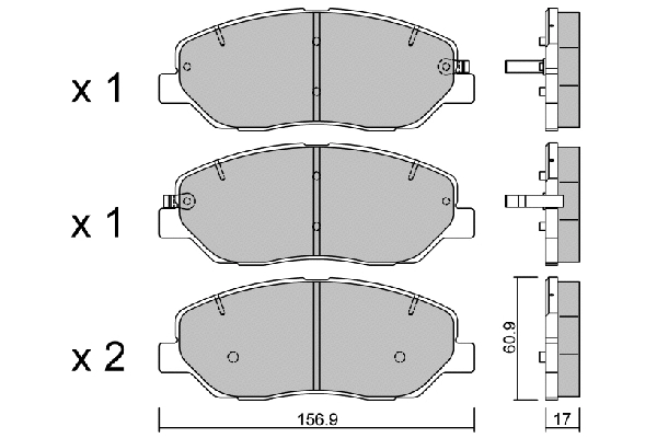 BPHY-1008 AISIN Комплект тормозных колодок, дисковый тормоз (фото 1)