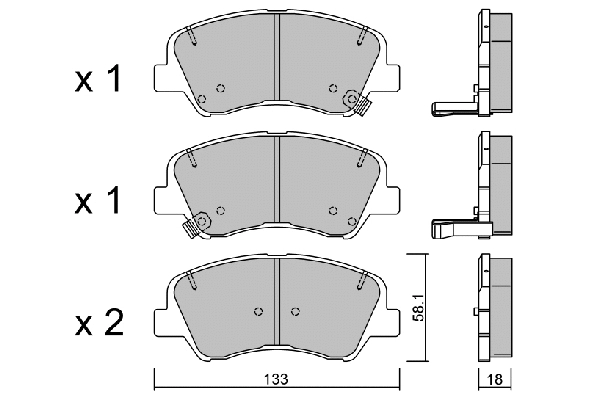 BPHY-1011 AISIN Комплект тормозных колодок, дисковый тормоз (фото 1)