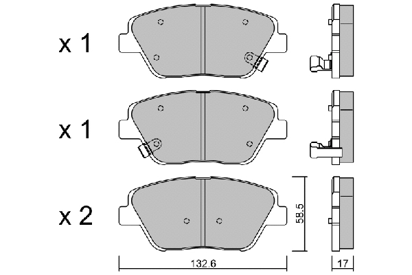 BPHY-1012 AISIN Комплект тормозных колодок, дисковый тормоз (фото 1)