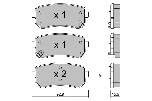BPHY-2002 AISIN Комплект тормозных колодок, дисковый тормоз (фото 1)