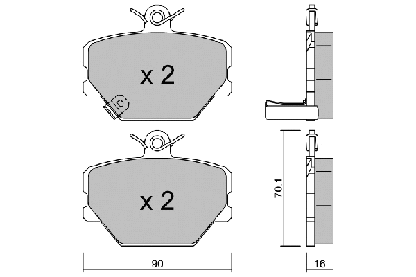 BPMB-1001 AISIN Комплект тормозных колодок, дисковый тормоз (фото 1)