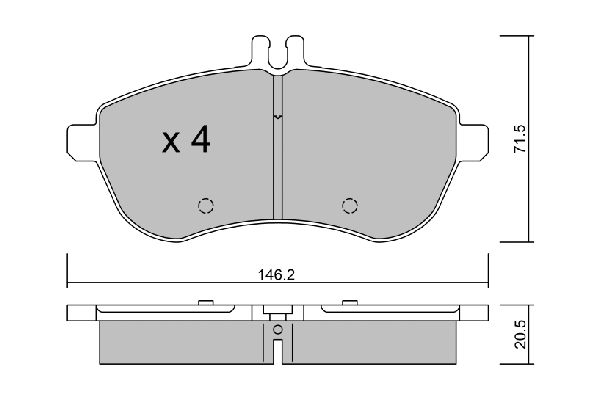 BPMB-1002 AISIN Комплект тормозных колодок, дисковый тормоз (фото 1)