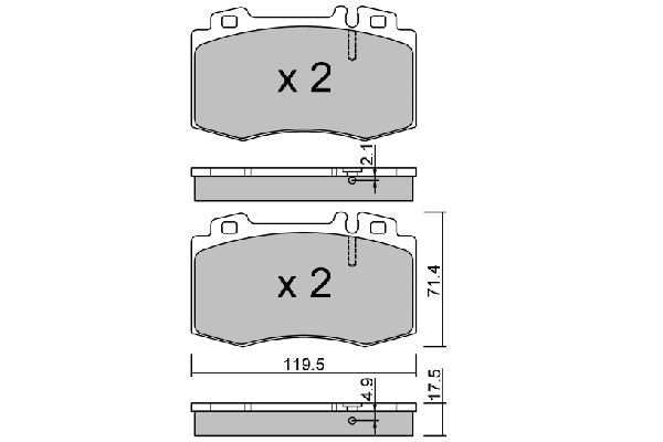 BPMB-1006 AISIN Комплект тормозных колодок, дисковый тормоз (фото 1)