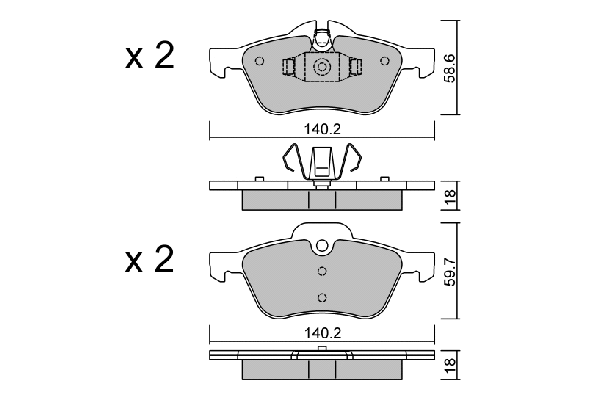 BPMB-1010 AISIN Комплект тормозных колодок, дисковый тормоз (фото 1)