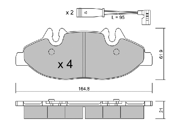 BPMB-1012 AISIN Комплект тормозных колодок, дисковый тормоз (фото 1)