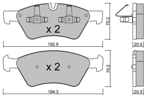 BPMB-1017 AISIN Комплект тормозных колодок, дисковый тормоз (фото 1)