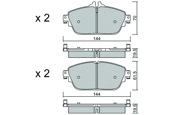 BPMB-1021 AISIN Комплект тормозных колодок, дисковый тормоз (фото 1)