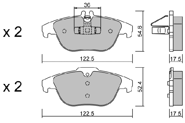 BPMB-2002 AISIN Комплект тормозных колодок, дисковый тормоз (фото 1)