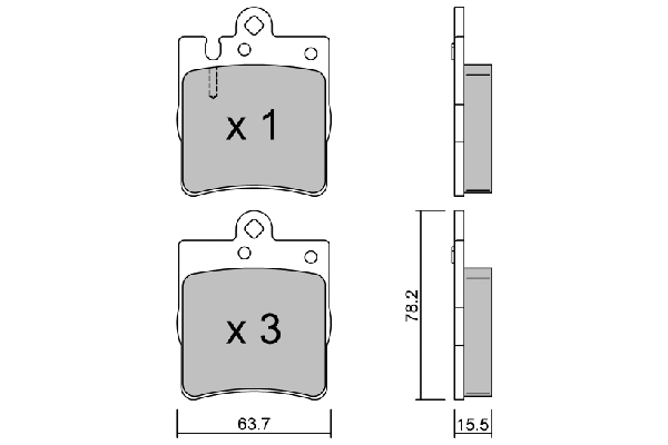 BPMB-2003 AISIN Комплект тормозных колодок, дисковый тормоз (фото 1)