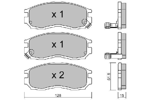BPMI-1905 AISIN Комплект тормозных колодок, дисковый тормоз (фото 1)