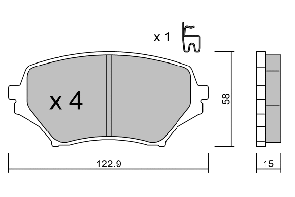 BPMZ-1004 AISIN Комплект тормозных колодок, дисковый тормоз (фото 1)