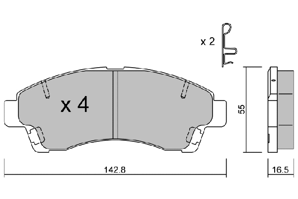 BPMZ-1905 AISIN Комплект тормозных колодок, дисковый тормоз (фото 1)
