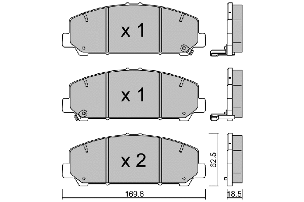 BPNI-1009 AISIN Комплект тормозных колодок, дисковый тормоз (фото 1)