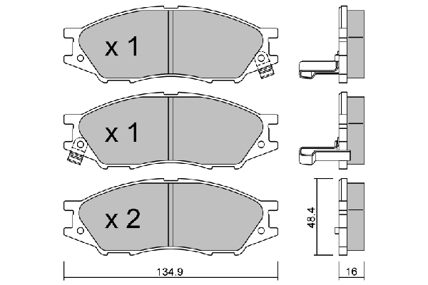 BPNI-1013 AISIN Комплект тормозных колодок, дисковый тормоз (фото 1)