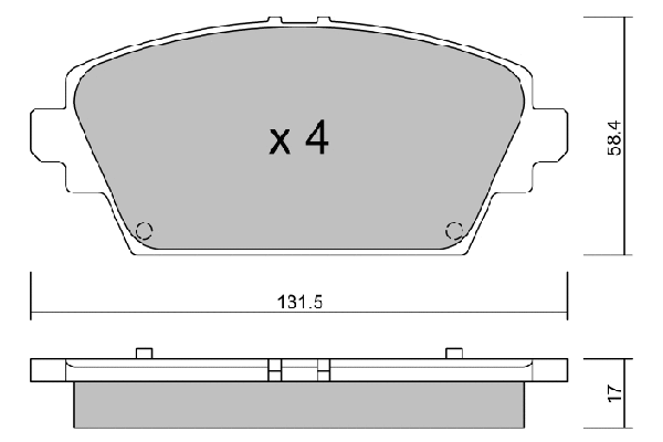 BPNI-1015 AISIN Комплект тормозных колодок, дисковый тормоз (фото 1)