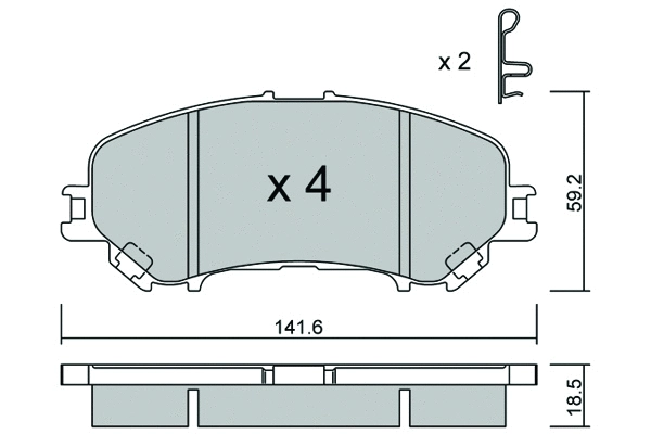 BPNI-1022 AISIN Комплект тормозных колодок, дисковый тормоз (фото 1)