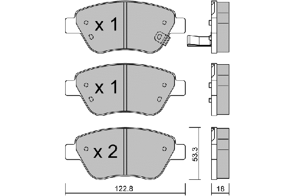 BPOP-1001 AISIN Комплект тормозных колодок, дисковый тормоз (фото 1)