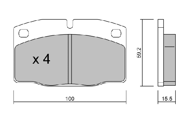 BPOP-1004 AISIN Комплект тормозных колодок, дисковый тормоз (фото 1)