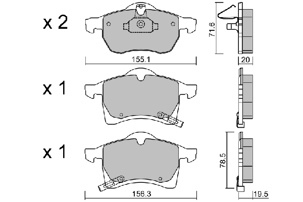 BPOP-1013 AISIN Комплект тормозных колодок, дисковый тормоз (фото 1)