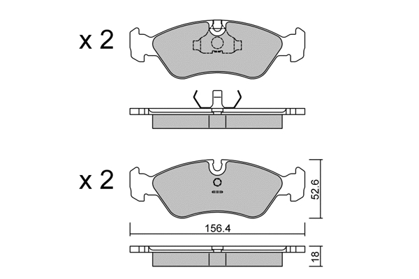 BPOP-1017 AISIN Комплект тормозных колодок, дисковый тормоз (фото 1)