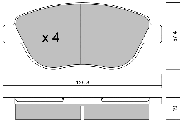 BPPE-1004 AISIN Комплект тормозных колодок, дисковый тормоз (фото 1)