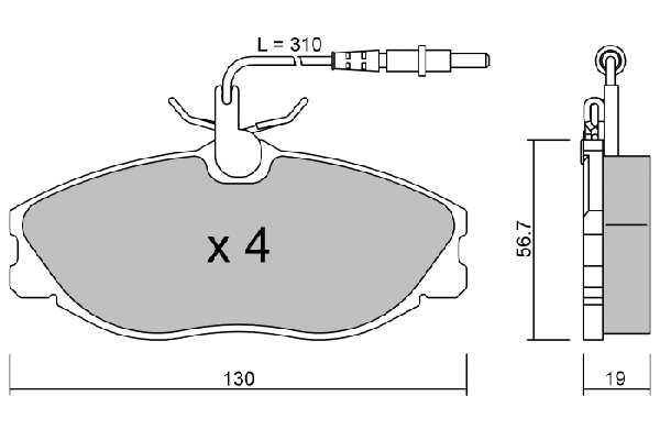BPPE-1018 AISIN Комплект тормозных колодок, дисковый тормоз (фото 1)