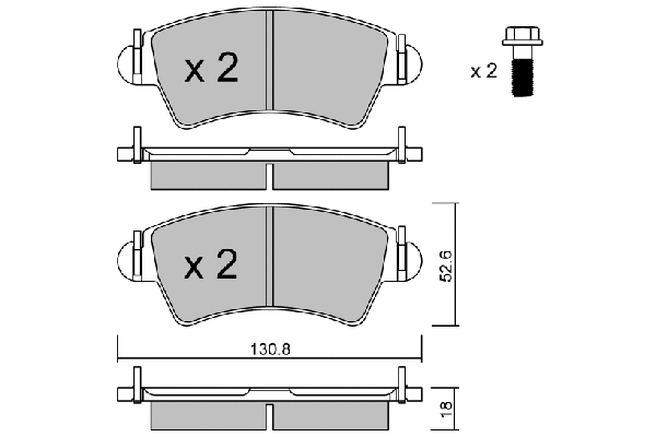 BPPE-1019 AISIN Комплект тормозных колодок, дисковый тормоз (фото 1)