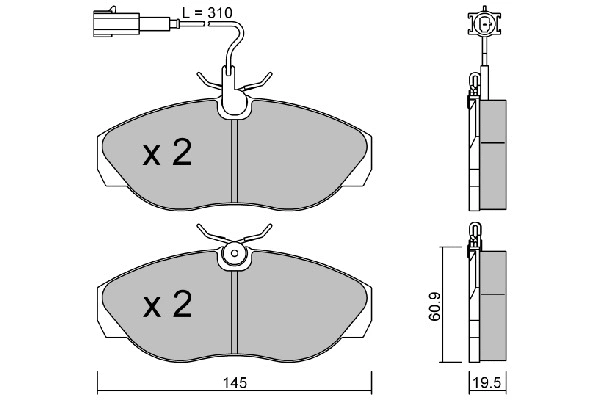 BPPE-1021 AISIN Комплект тормозных колодок, дисковый тормоз (фото 1)