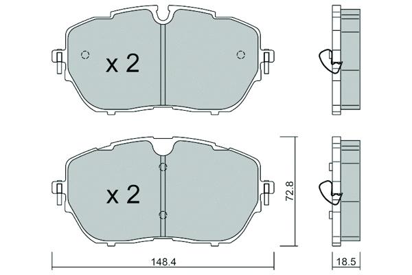 BPPE-1025 AISIN Комплект тормозных колодок, дисковый тормоз (фото 1)