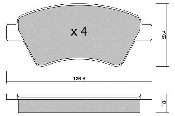 BPRE-1002 AISIN Комплект тормозных колодок, дисковый тормоз (фото 1)