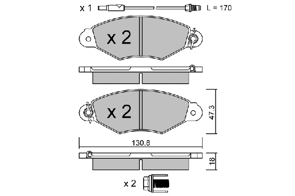 BPRE-1007 AISIN Комплект тормозных колодок, дисковый тормоз (фото 1)