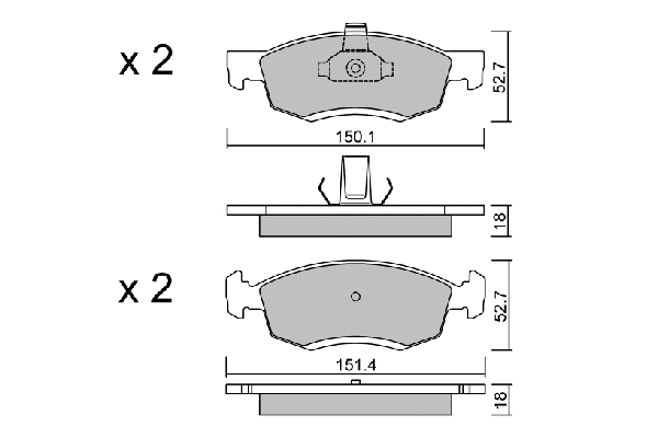 BPRE-1012 AISIN Комплект тормозных колодок, дисковый тормоз (фото 1)