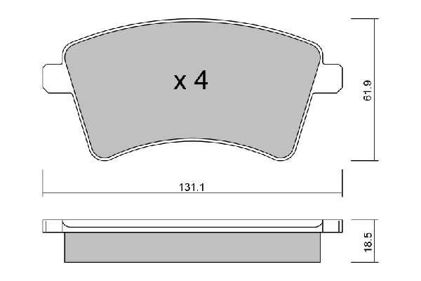 BPRE-1014 AISIN Комплект тормозных колодок, дисковый тормоз (фото 1)