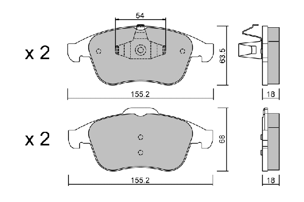 BPRE-1019 AISIN Комплект тормозных колодок, дисковый тормоз (фото 1)