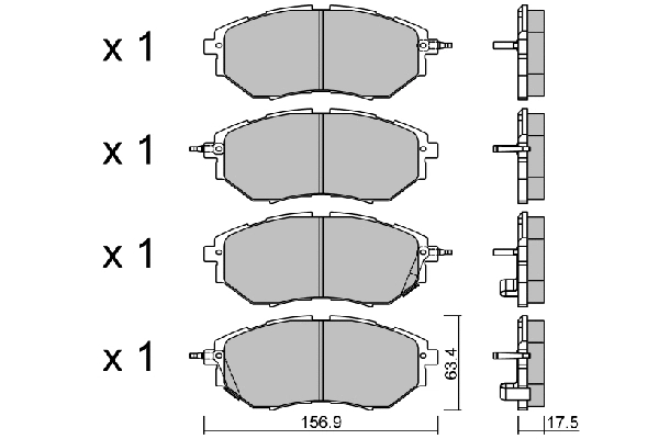 BPSB-1002 AISIN Комплект тормозных колодок, дисковый тормоз (фото 1)