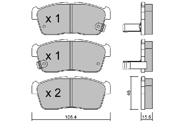 BPSZ-1901 AISIN Комплект тормозных колодок, дисковый тормоз (фото 1)