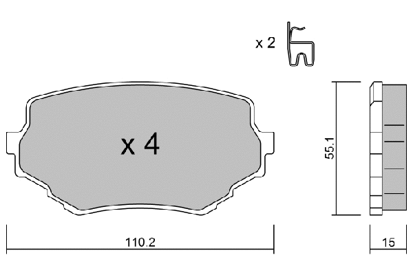BPSZ-1902 AISIN Комплект тормозных колодок, дисковый тормоз (фото 1)