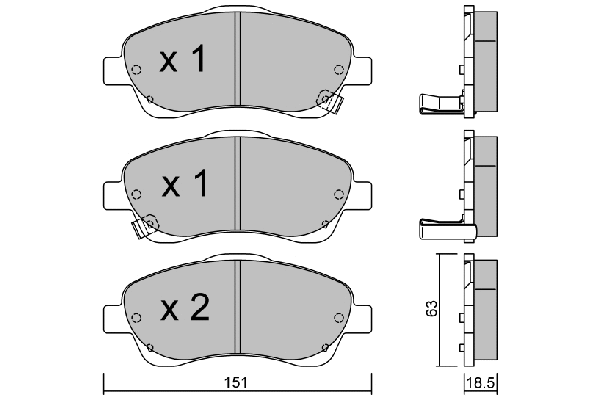 BPTO-1001 AISIN Комплект тормозных колодок, дисковый тормоз (фото 1)