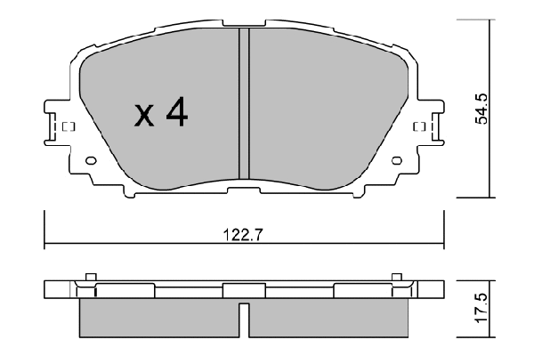 BPTO-1005 AISIN Комплект тормозных колодок, дисковый тормоз (фото 1)