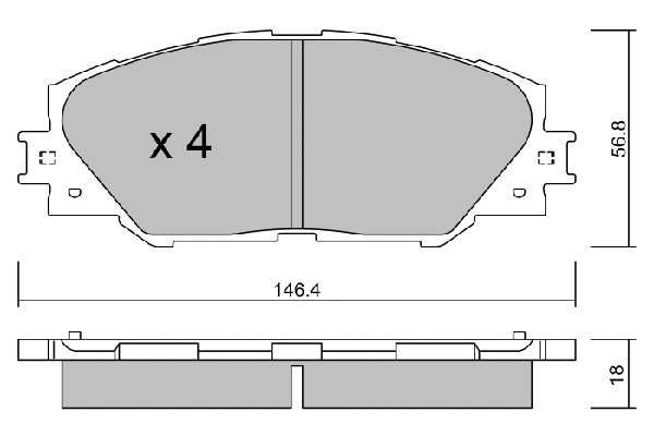 BPTO-1011 AISIN Комплект тормозных колодок, дисковый тормоз (фото 1)