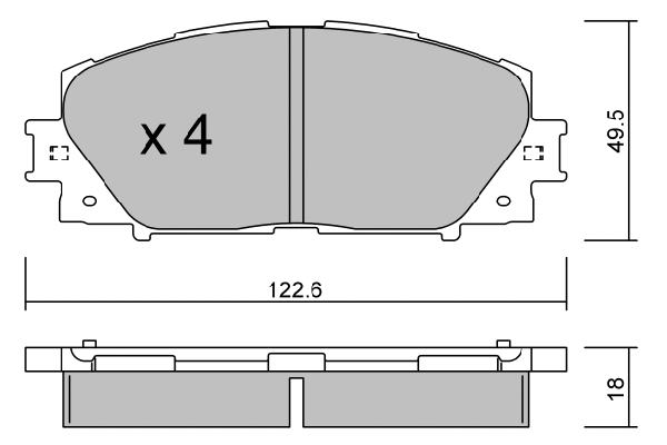 BPTO-1014 AISIN Комплект тормозных колодок, дисковый тормоз (фото 1)
